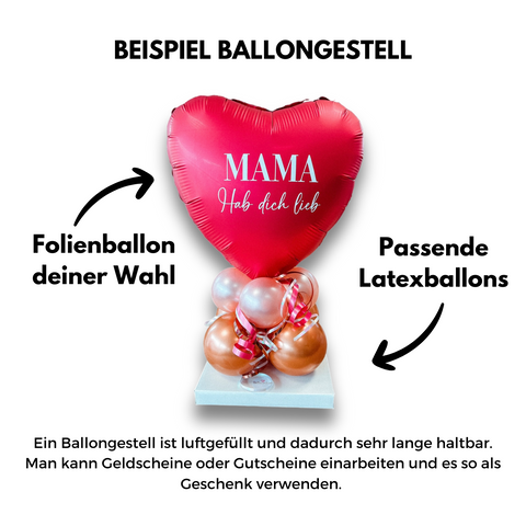Personalisiertes Folienherz L | mit individuellem Druck | ca. 45cm Durchmesser