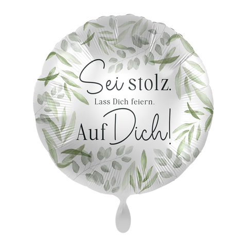 Folienballon Prüfung | Sei stolz - lass dich feiern - auf Dich! | ca. 45cm Durchmesser