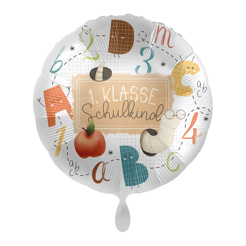 Folienballon Einschulung | 1.Klasse Schulkind | ca. 45cm Durchmesser
