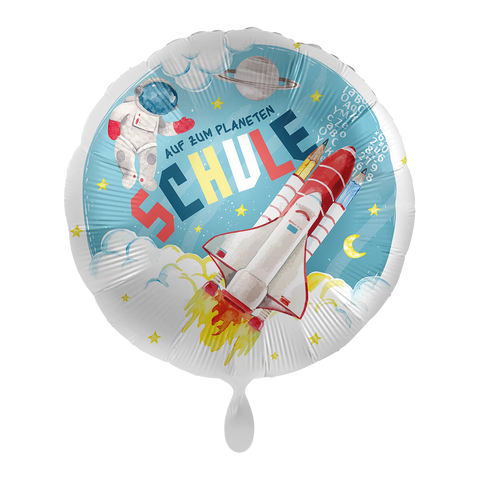 Folienballon Einschulung | Auf zum Planeten Schule | ca. 45cm Durchmesser