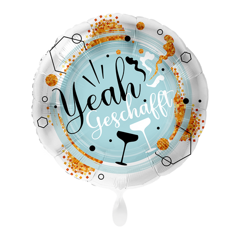 Folienballon Prüfung | Yeah Geschafft! | ca. 45cm Durchmesser