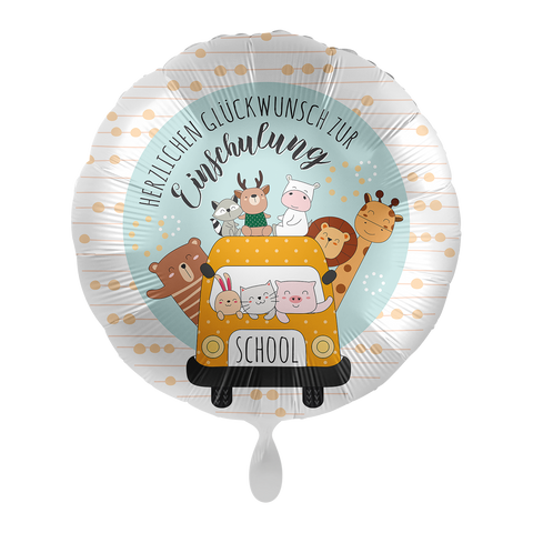 Folienballon Einschulung | Herzlichen Glückwunsch zur Einschulung | ca. 45cm Durchmesser