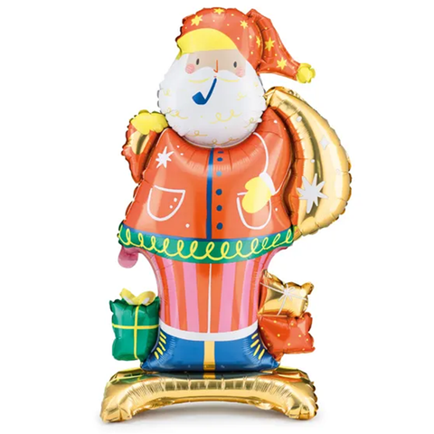 Folienballon Weihnachten | Santa | Weihnachtsmann | 106cm | luftgefüllt zum Hinstellen