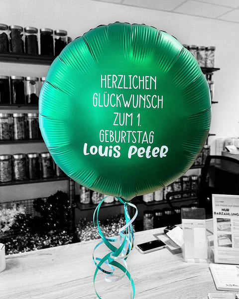 Personalisierter Folienballon rund | mit individuellem Druck | ca. 45cm Durchmesser
