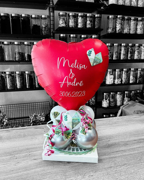 Personalisiertes Folienherz L | mit individuellem Druck | ca. 45cm Durchmesser