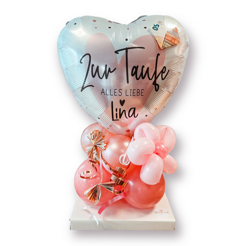 Folienballon Religion | Zur Taufe alles Liebe | rund | 45cm | inkl. Heliumfüllung