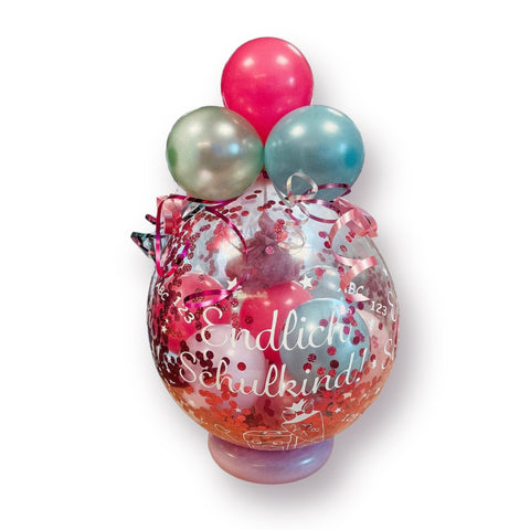 Geschenkballon zur Einschulung | Endlich Schulkind! | ca. 55cm | in Wunschfarben