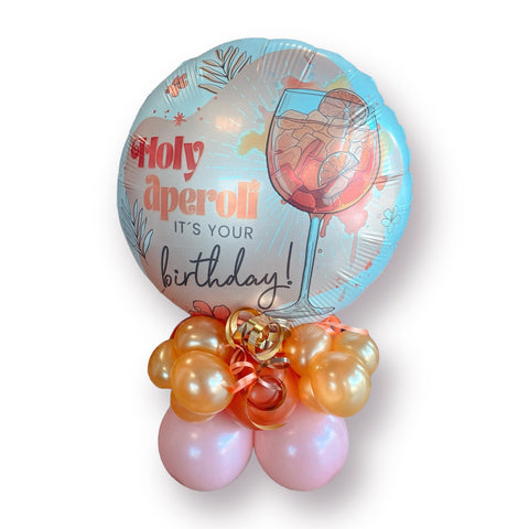 Ballongestell zum Geburtstag | Holy aperoli it's your birthday! | Latexballons in rosewood & orange