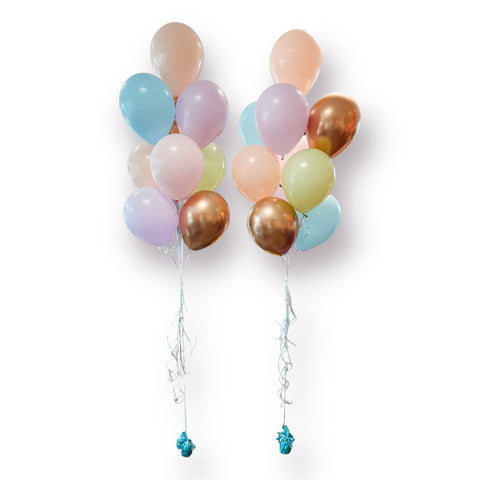 Ballontraube aus 10 Latexballons in Pastellfarben