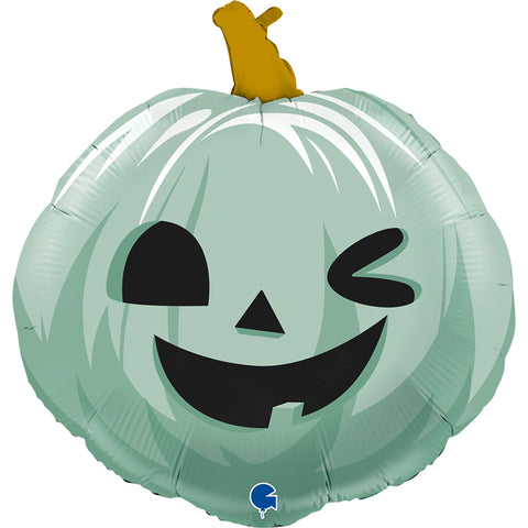 Folienballon Halloween | Kürbis grün | ca. 96cm | inkl. Heliumfüllung