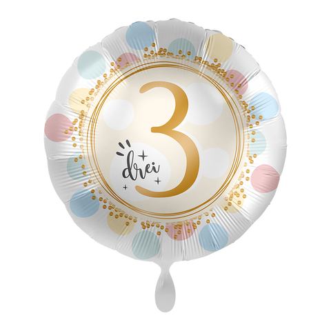Folienballon zum Geburtstag | Zahl 1-6 | rund | 45cm | inkl. Heliumfüllung