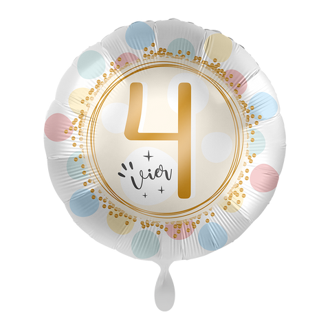Folienballon zum Geburtstag | Zahl 1-6 | rund | 45cm | inkl. Heliumfüllung