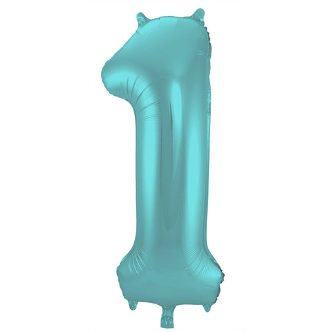 Folienzahlen 0-9 in türkis matt Aqua | ca. 86cm | inkl. Heliumfüllung
