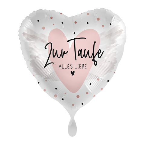 Folienballon Religion | Zur Taufe alles Liebe | rund | 45cm | inkl. Heliumfüllung