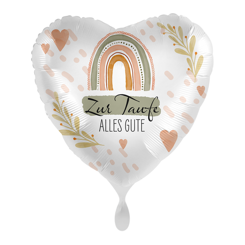 Folienballon Religion | Zur Taufe alles Gute | rund | 45cm | inkl. Heliumfüllung