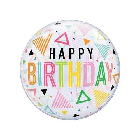 BUBBLE BALLON transparent HAPPY BIRTHDAY | gefüllt mit Ballons & Konfetti in Wunschfarben | inkl. Helium und Gewicht
