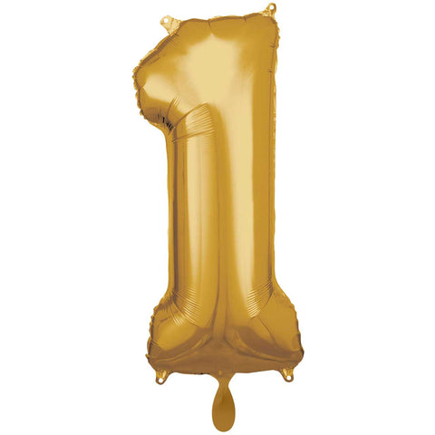 Folienzahlen 0-9 in gold glänzend | ca. 86cm | inkl. Heliumfüllung