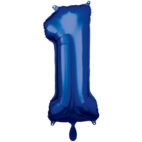 Folienzahlen 0-9 in blau glänzend | ca. 86cm | inkl. Heliumfüllung