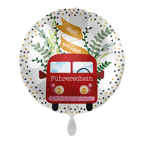 Folienballon Prüfung | Führerschein | Allzeit gute Fahrt! | ca. 45cm | inkl. Heliumfüllung