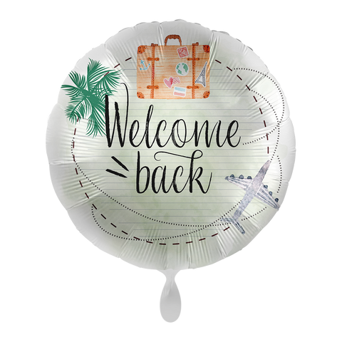 Folienballon Empfang, Rückkehr | welcome back | ca. 45cm | inkl. Heliumfüllung