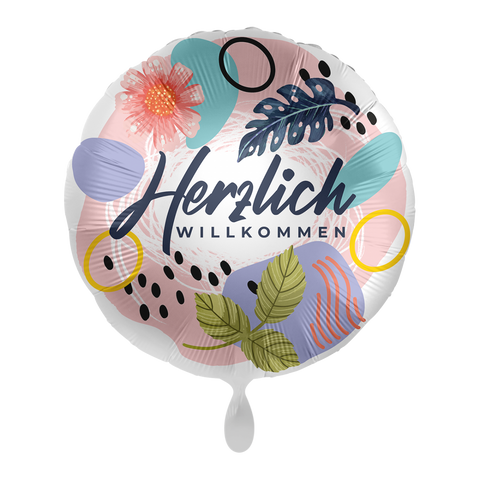 Folienballon Einzug, Umzug, Rückkehr | Herzlich Willkommen | Welcome | ca. 45cm | inkl. Heliumfüllung