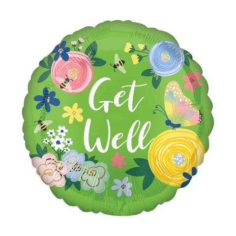 Folienballon Genesung | Get well! | ca. 45cm | inkl. Heliumfüllung