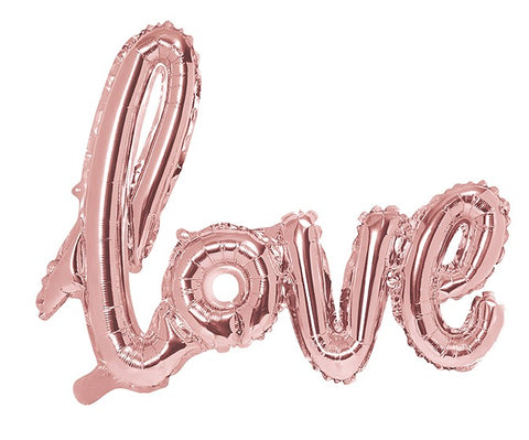 Folienballon love Schriftzug | rosé | ca. 76x56cm | luftgefüllt