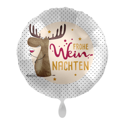 Folienballon Weihnachten | Frohe Wein-nachten | rund | 45cm | inkl. Heliumfüllung