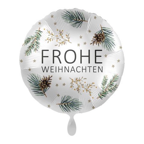 Folienballon Weihnachten | Frohe Weihnachten | rund | 45cm | inkl. Heliumfüllung