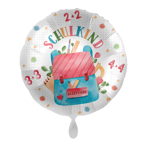 Folienballon Einschulung | Schulkind Alles Liebe! | ca. 45cm Durchmesser