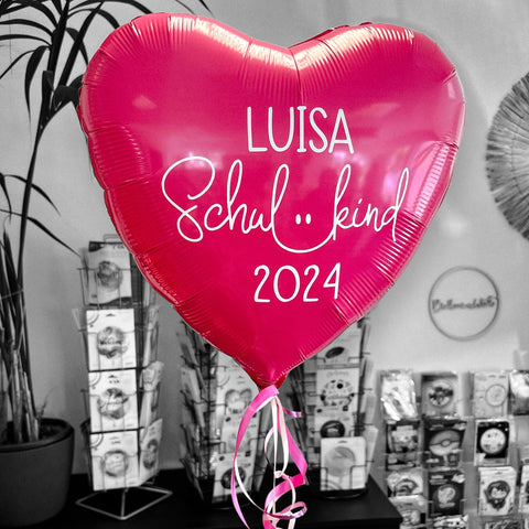 Folienballon Einschulung personalisierbar | Schulkind 2024 + Name | ca. 45cm Durchmesser