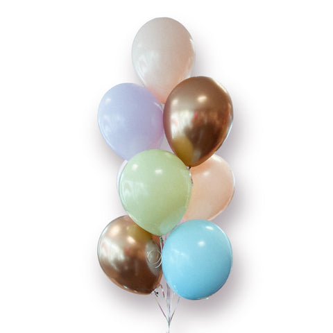 Ballontraube aus 10 Latexballons in Pastellfarben