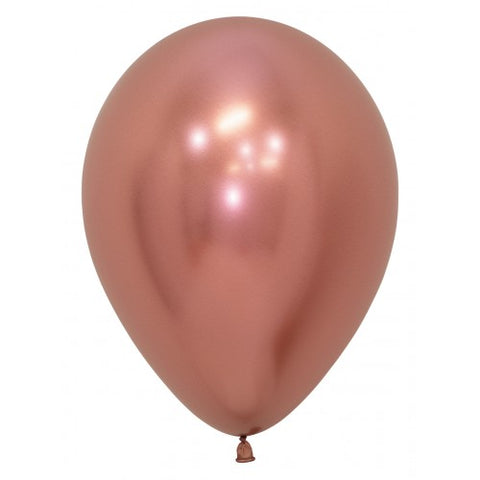 Latexballon chrom roségold | stark glänzend | 30cm | inkl. Helium
