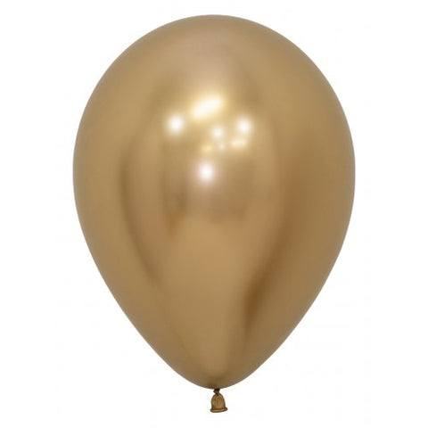 Latexballon chrom gold | stark glänzend | 30cm | inkl. Helium