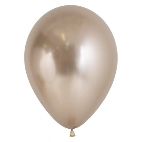 Latexballon chrom champagner | stark glänzend | 30cm | inkl. Helium