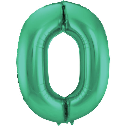 Folienzahlen 0-9 in grün matt | ca. 86cm | inkl. Heliumfüllung