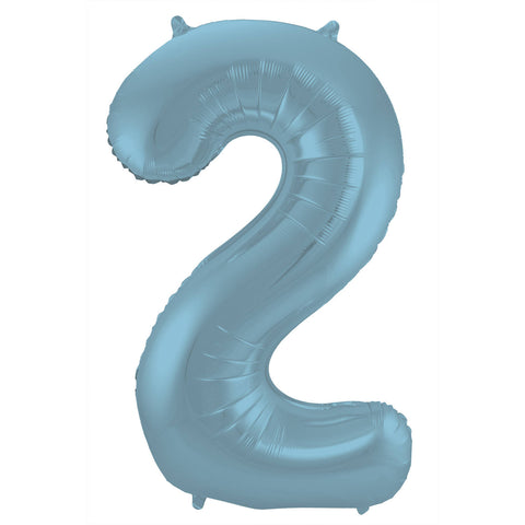 Folienzahlen 0-9 in hellblau glänzend | ca. 86cm | inkl. Heliumfüllung