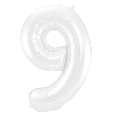 Folienzahlen 0-9 in weiß matt | ca. 86cm | inkl. Heliumfüllung