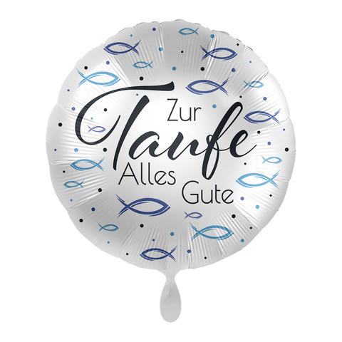 Folienballon Religion | Zur Taufe alles Gute | rund | 45cm | inkl. Heliumfüllung