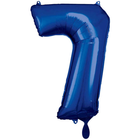 Folienzahlen 0-9 in blau glänzend | ca. 86cm | inkl. Heliumfüllung