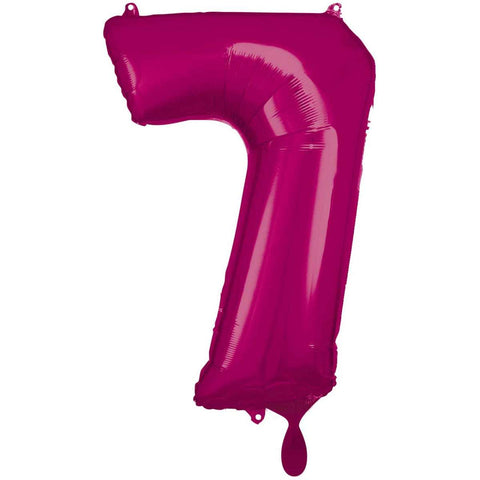 Folienzahlen 0-9 in pink glänzend | ca. 86cm | inkl. Heliumfüllung