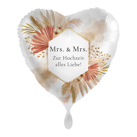 Folienballon Hochzeit | MRS and MRS | ca. 45cm | inkl. Heliumfülllung