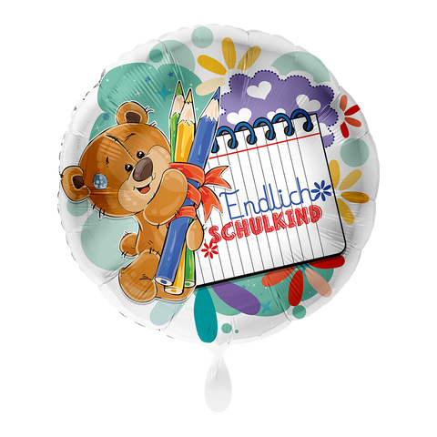 Folienballon Einschulung | Endlich Schulkind | ca. 45cm | inkl. Heliumfüllung
