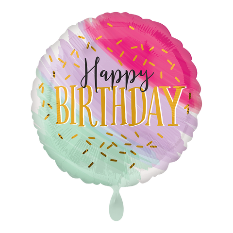 Folienballon zum Geburtstag | Happy Birthday | watercolor | 45cm | inkl. Heliumfüllung