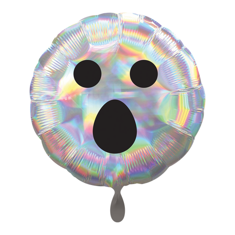 Folienballon Halloween | runder Geist | holographic | ca. 43cm | inkl. Heliumfüllung