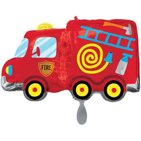 Folienballon Figur & Form | Feuerwehr | Feuerwehrauto | Auto | ca. 76cm | inkl. Heliumfüllung
