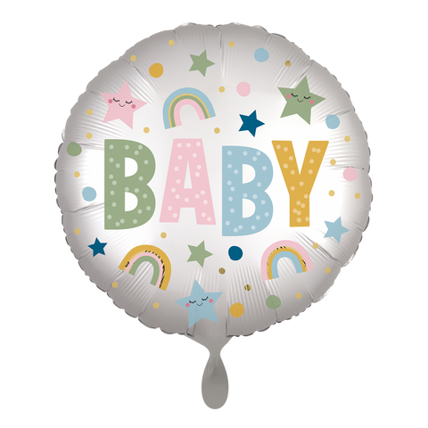 Folienballon zur Geburt oder Babyparty | Rainbow | 45cm | inkl. Heliumfüllung