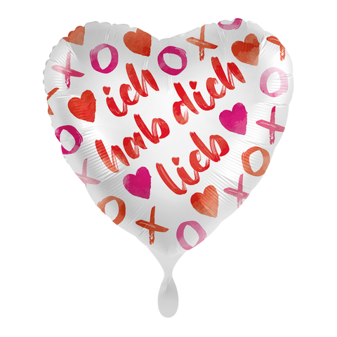Folienballon Liebe & Valentinstag | Ich hab dich lieb | ca. 45cm | inkl. Heliumfüllung