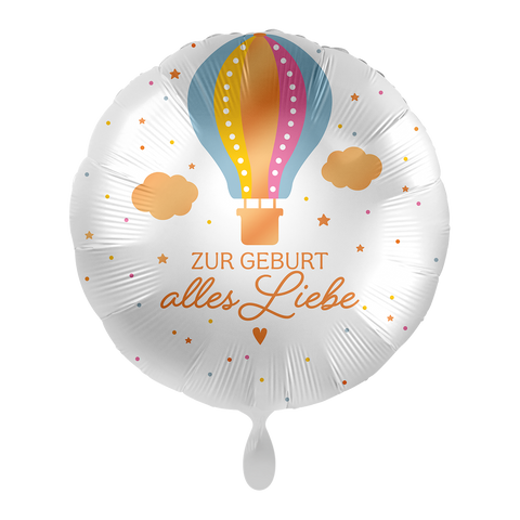Folienballon zur Geburt | Zur Geburt alles Liebe | ca. 43cm | inkl. Heliumfüllung