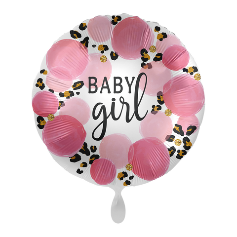 Folienballon zur Geburt | Leo Baby Girl | 45cm | inkl. Heliumfüllung